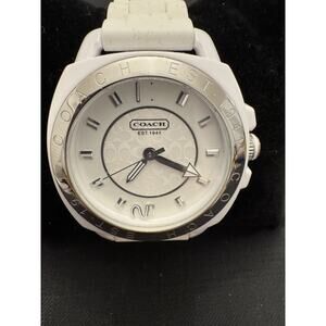 Coach Boyfriend Small White Silicon Strap Watch